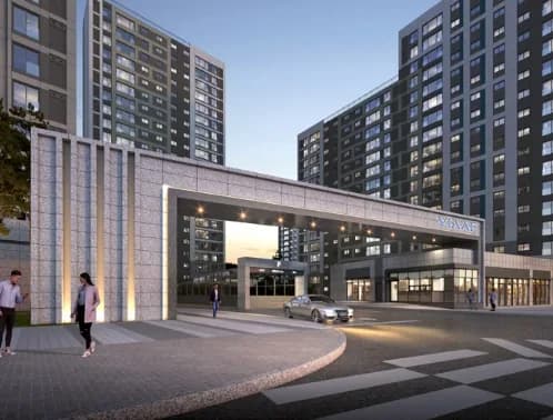 영종국제도시 신일 비아프 크레스트 단지 정문 게이트 야경 조감